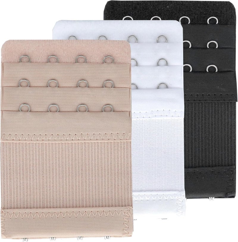 SAMGU Store Bra Extenders 4 Hooks Women's Soft Stretchy Bra Extension Strap, 3 Pieces - Image 1